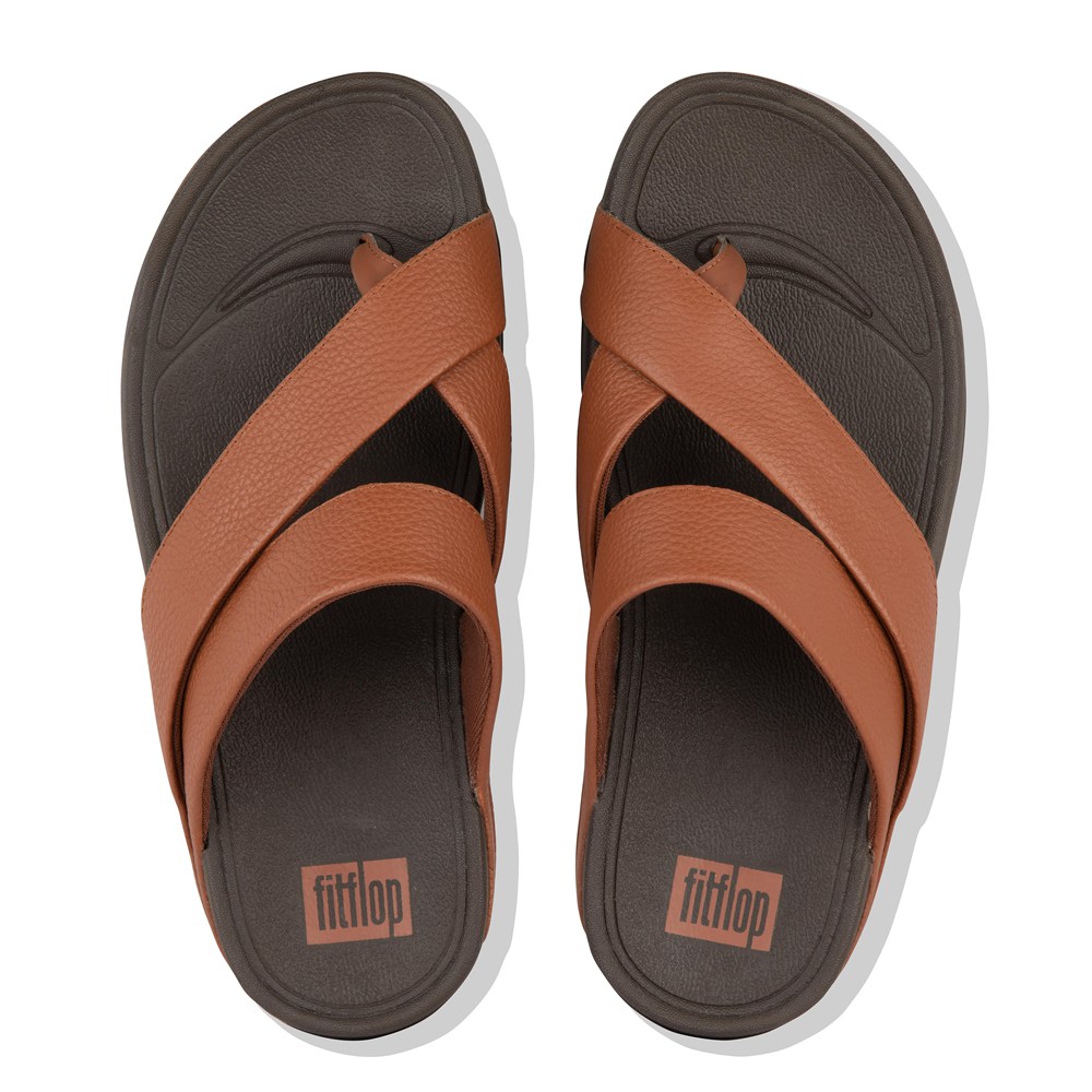 Fitflop Mens Sandals Brown/Black - Sling Leather Toe-post - 38AYDMWXL